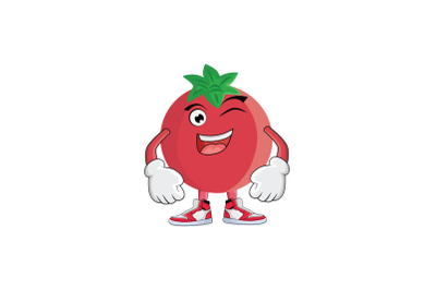 Pomegranate Wink Fruit Cartoon Character Design