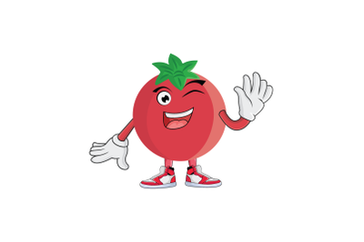 Pomegranate Wink Wave Greet Fruit Cartoon Character Design