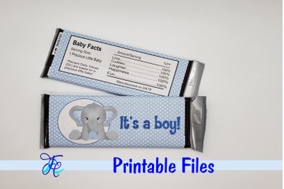 It&#039;s A Boy - Elephant Candy Bar Wrapper