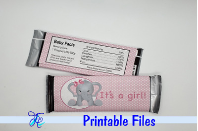 It&#039;s A Girl - Elephant Candy Bar Wrapper