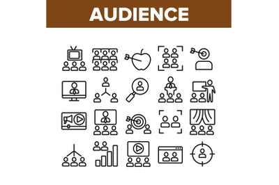 Audience Social Group Collection Icons Set Vector