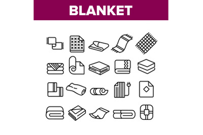 Blanket And Towel Collection Icons Set Vector