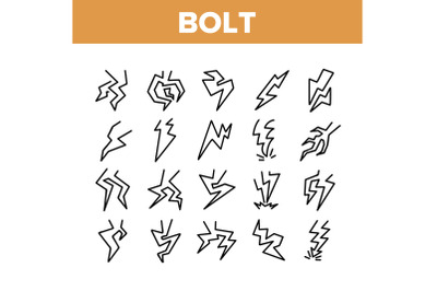 Bolt Lightning Flash Collection Icons Set Vector