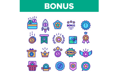 Bonus Loyalty Collection Elements Icons Set Vector