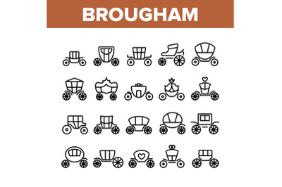 Brougham Collection Elements Icons Set Vector