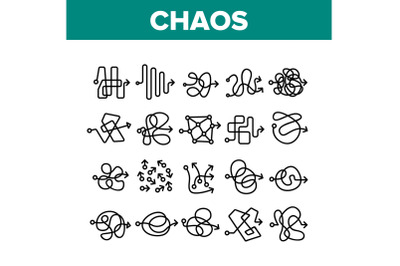 Chaos Arrow Movement Collection Icons Set Vector