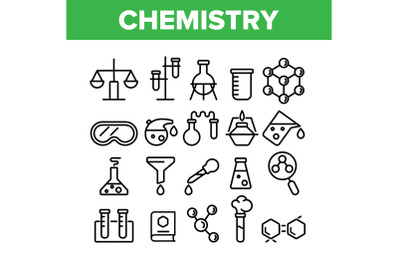 Collection Chemistry Elements Icons Set Vector