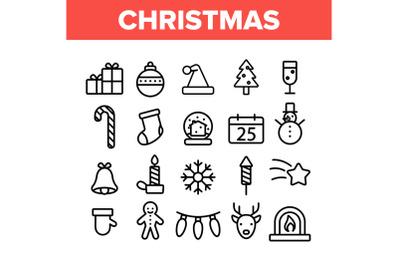 Christmas Collection Elements Vector Icons Set