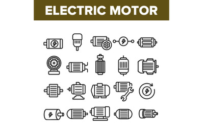 Electronic Motor Tool Collection Icons Set Vector