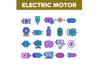 Electronic Motor Tool Collection Icons Set Vector