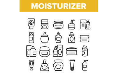 Moisturizer Cream Collection Icons Set Vector