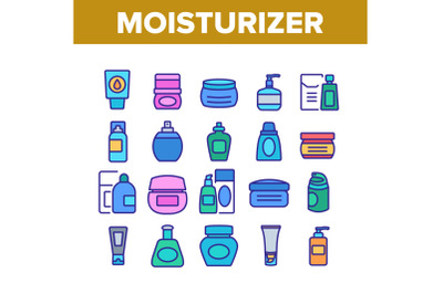 Moisturizer Cream Collection Icons Set Vector