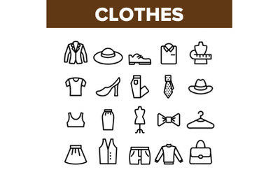 Fashion And Clothes Collection Icons Set Vector