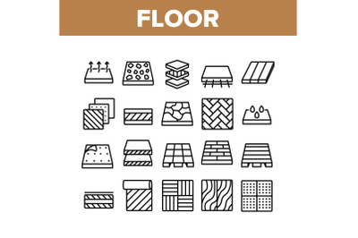 Floor And Material Collection Icons Set Vector