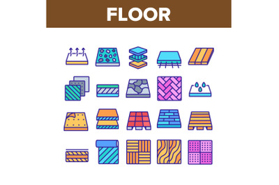 Floor And Material Collection Icons Set Vector