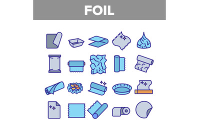 Foil List For Cooking Collection Icons Set Vector