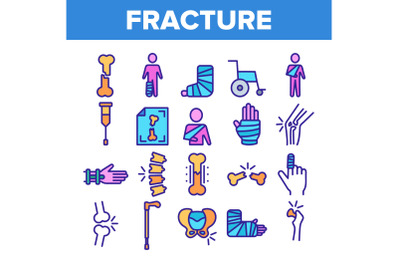 Color Fracture Elements Vector Sign Icons Set