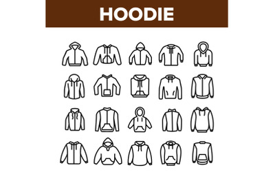 Hoodie And Sweater Collection Icons Set Vector
