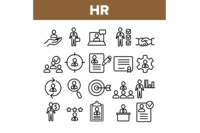 Collection HR Human Resources Icons Set Vector