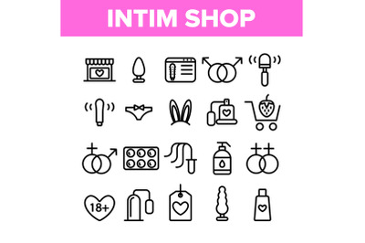 Intim Shop Collection Elements Vector Icons Set