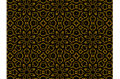 Pattern Gold Icon Jasmine Flower