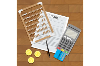 Business tax and banking paperwork