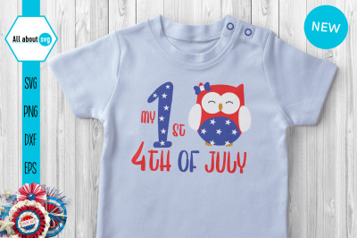 My First 4th Of July Svg, patriotic Owl Svg