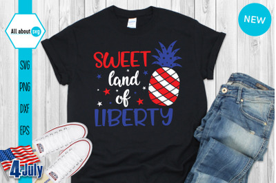 Sweet Land Of Libery Svg, 4th Of July Svg, Pineapple Svg