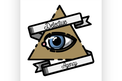 Color vintage detective agency emblem