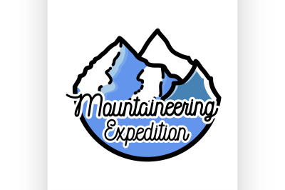 Color vintage mountaineering emblem