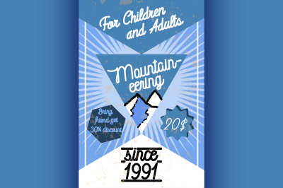 Color vintage mountaineering poster