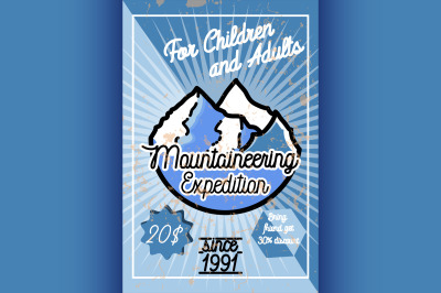Color vintage mountaineering poster