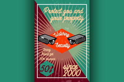 Color vintage security poster