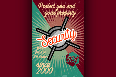Color vintage security poster