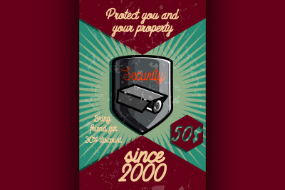 Color vintage security poster