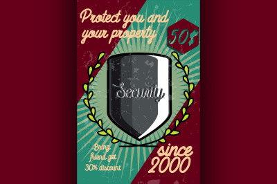 Color vintage security poster