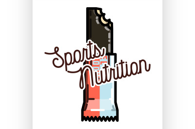 Color vintage sports nutrition emblem