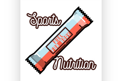 Color vintage sports nutrition emblem