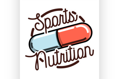 Color vintage sports nutrition emblem