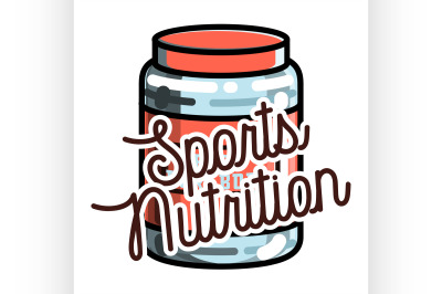 Color vintage sports nutrition emblem