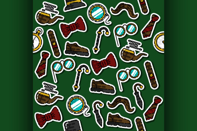 Colored Gentlemens vintage stuff pattern