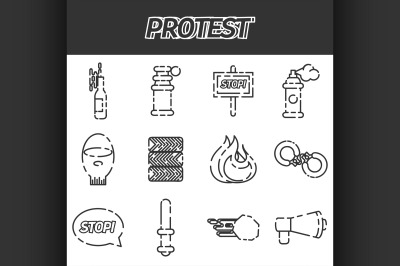 Protest icon set