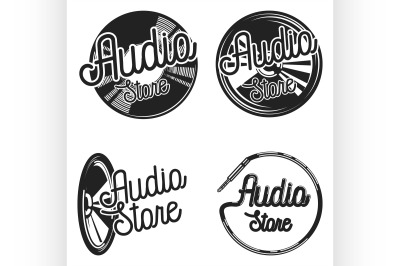 Vintage audio store emplems