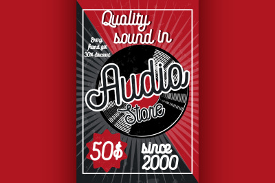 Vintage audio store poster