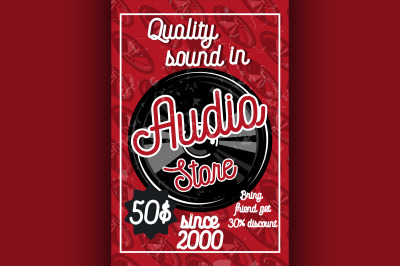 Vintage audio store poster