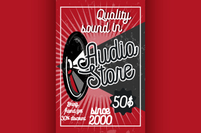 Vintage audio store poster