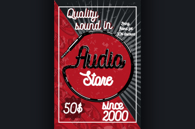 Vintage audio store poster