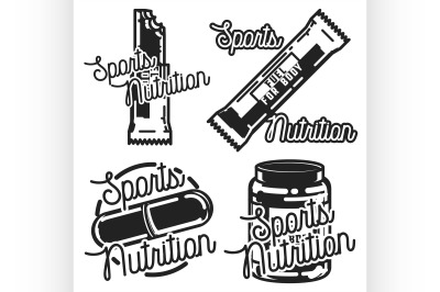 Vintage sports nutrution emblems