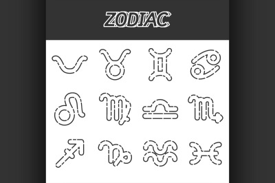 Zodiac icons set