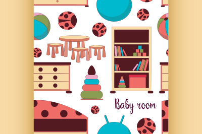 Interior of baby room pattern